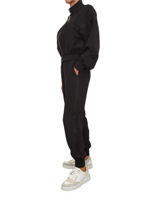 TWIN-SET Tuta sportiva Twinset in scuba nero con inserto logo in DONNA