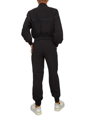 TWIN-SET Tuta sportiva Twinset in scuba nero con inserto logo in DONNA