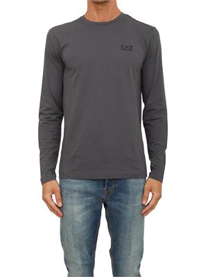 EA7 EMPORIO ARMANI T-shirt grigio Ea7 a maniche lunghe in jersey stretch in UOMO