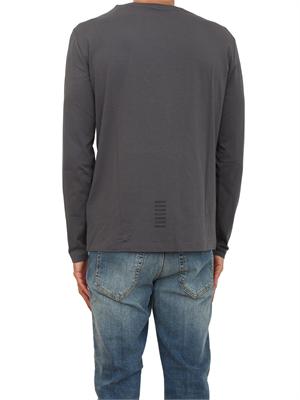 EA7 EMPORIO ARMANI T-shirt grigio Ea7 a maniche lunghe in jersey stretch in UOMO