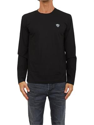 EA7 EMPORIO ARMANI T-shirt nero Ea7 a maniche lunghe in jersey stretch in UOMO