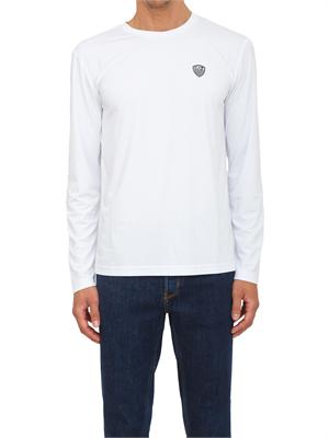 EA7 EMPORIO ARMANI T-shirt bianco Ea7 a maniche lunghe in jersey stretch in UOMO