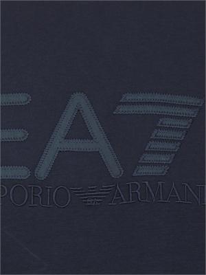 EA7 EMPORIO ARMANI T-shirt a maniche corte blu EA7 Visibility in jersey stretch di cotone in UOMO