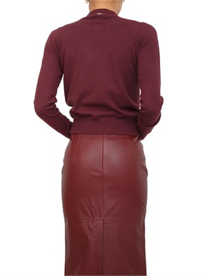 TWIN-SET Maglia Twinset in viscosa bordeaux con cut-out e incrocio in DONNA