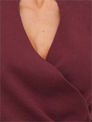 TWIN-SET Maglia Twinset in viscosa bordeaux con cut-out e incrocio in DONNA