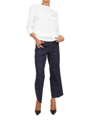 Jeans stretch blu scuro Emme Marella con fit dritto e orlo impunturato in DONNA
