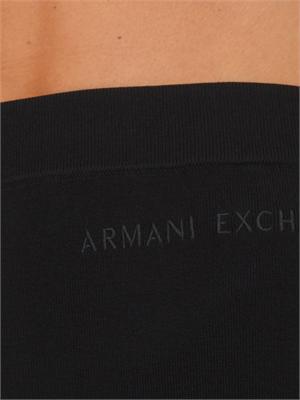 Gonna midi Armani Exchange in maglia di viscosa a coste nera in DONNA