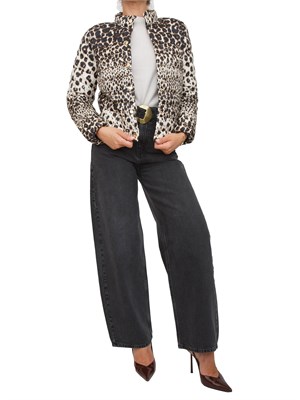 Piumino reversibile Emme Marella nero e stampa animalier in DONNA