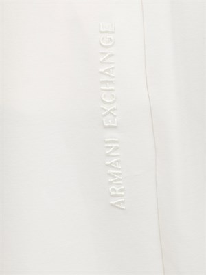 Pantaloni jogger con logo Armani Exchange donna in viscosa stretch avorio in DONNA