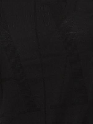 Maglia donna Armani Exchange in misto viscosa nera con maxi logo tono su tono in DONNA