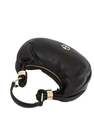 TWIN-SET Borsa hobo Twinset in ecopelle nera con inserti oro in DONNA