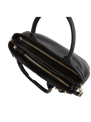 TWIN-SET Borsa shopper Twinset con fibbie e tracolla in pelle ecologica nera in DONNA