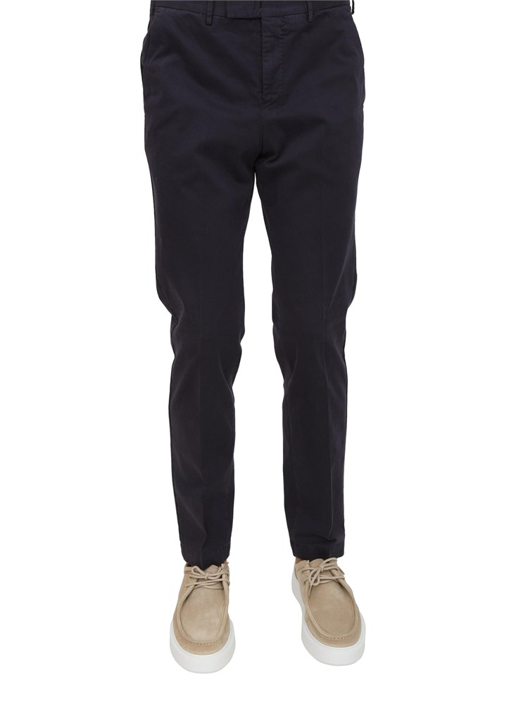 Pantaloni uomo PT Torino in gabardina di cotone blu