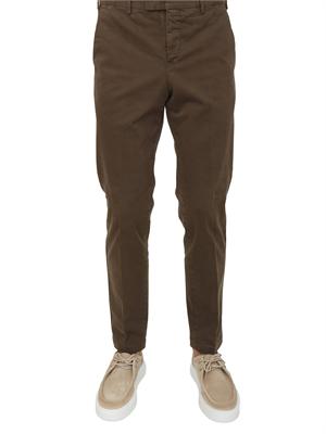 Pantaloni uomo PT Torino in gabardina di cotone marrone in UOMO