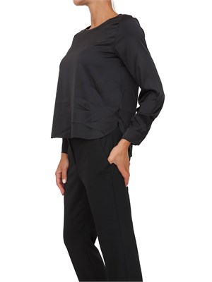 Blusa Emme Marella in tessuto nero effetto seta in DONNA