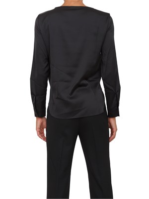 Blusa Emme Marella in tessuto nero effetto seta in DONNA