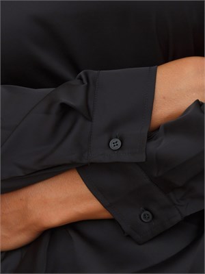 Blusa Emme Marella in tessuto nero effetto seta in DONNA