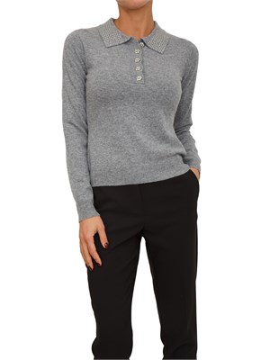 Maglia polo Fracomina in cashmere e lana grigia in DONNA