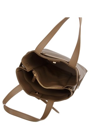 Borsa verticale Marella in ecopelle taupe con cintura logo in DONNA