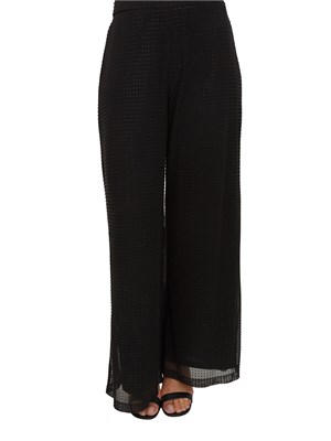 Pantaloni fluidi Marella in jersey di tulle nero con strass all over in DONNA
