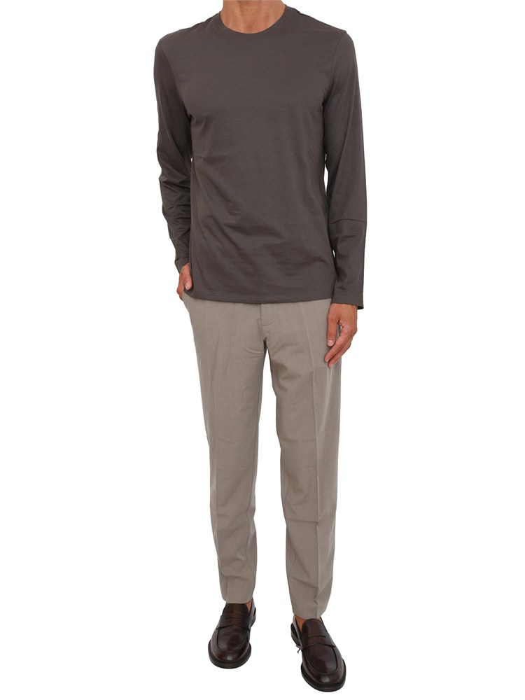 T-shirt  grigio Armani Exchange in cotone Pima a maniche lunghe