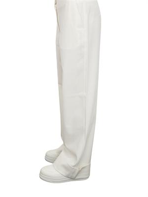 Pantalone donna Armani Exchange in misto viscosa avorio con risvolti in DONNA