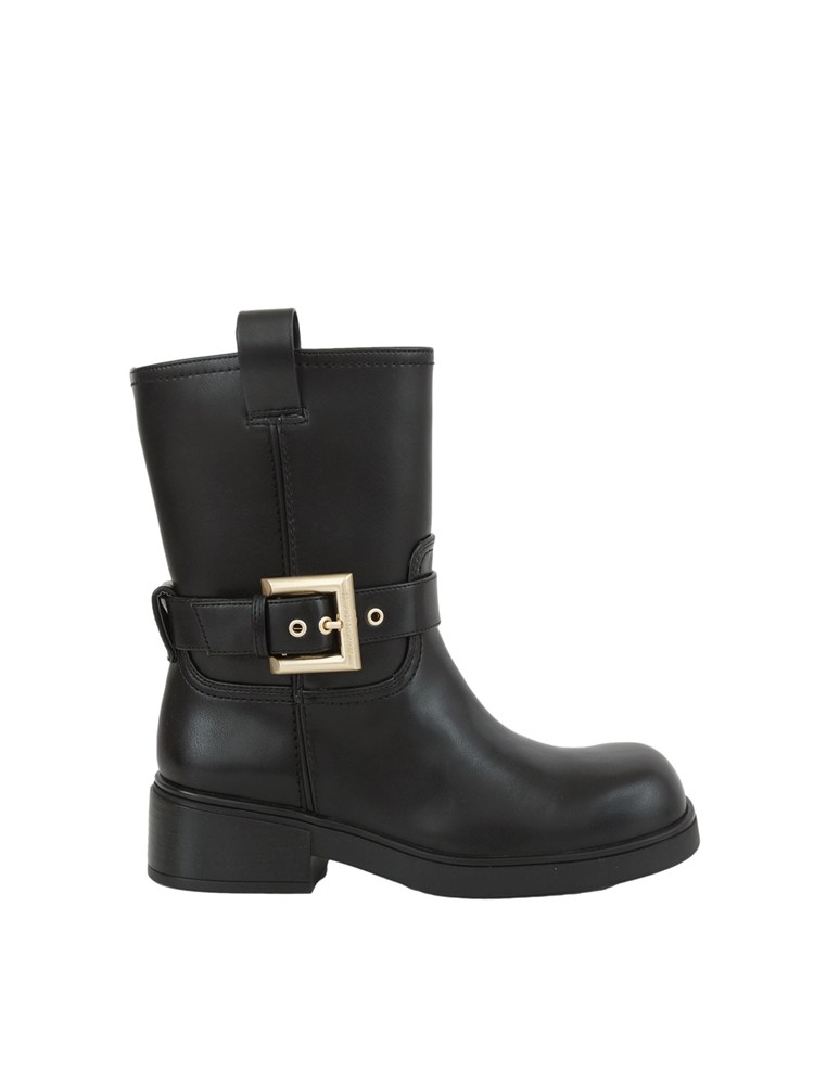 Stivali donna Armani Exchange in ecopelle nera con cinturino
