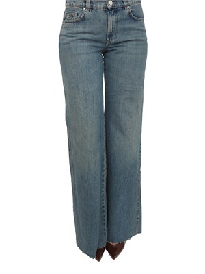Jeans wide leg Marella a vita bassa in denim effetto used in DONNA