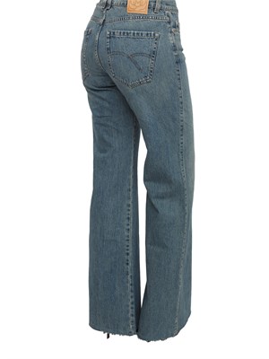Jeans wide leg Marella a vita bassa in denim effetto used in DONNA