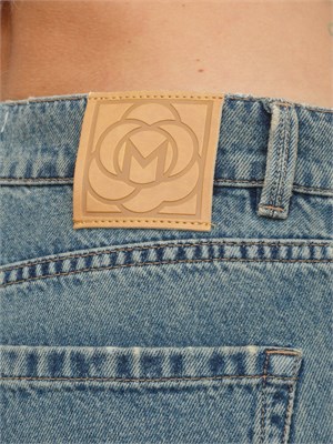 Jeans wide leg Marella a vita bassa in denim effetto used in DONNA