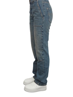 Jeans wide leg Marella in denim di cotone a vita alta con tasconi e cuciture in DONNA