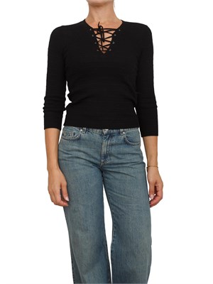 Maglia Marella in pura lana extrafine nera con lurex in DONNA