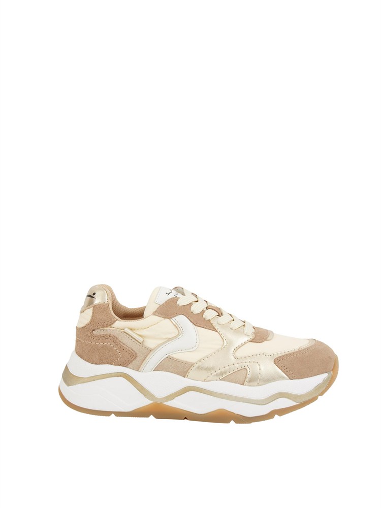 Sneakers donna Voile Blanche in suede e tessuto sintetico beige