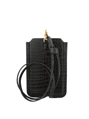 Porta cellulare nero Elisabetta Franchi con stampa cocco in DONNA