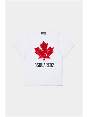DSQUARED2 JUNIOR T-shirt Dsquared2 Kids bianco con logo rosso in BAMBINO