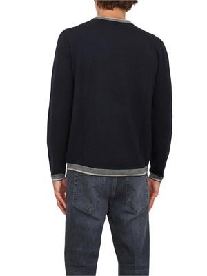 Maglia da uomo blu Emporio Armani in lana vergine in UOMO