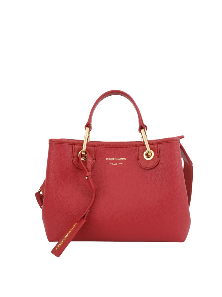 Borsa Emporio Armani in ecopelle rossa effetto martellato