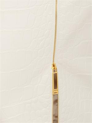 Gonna bianca Elisabetta Franchi ecopelle avorio stampa cocco e zip oro in DONNA