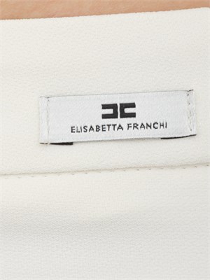 Pantaloni Elisabetta Franchi in crêpe leggero bianco latte in DONNA
