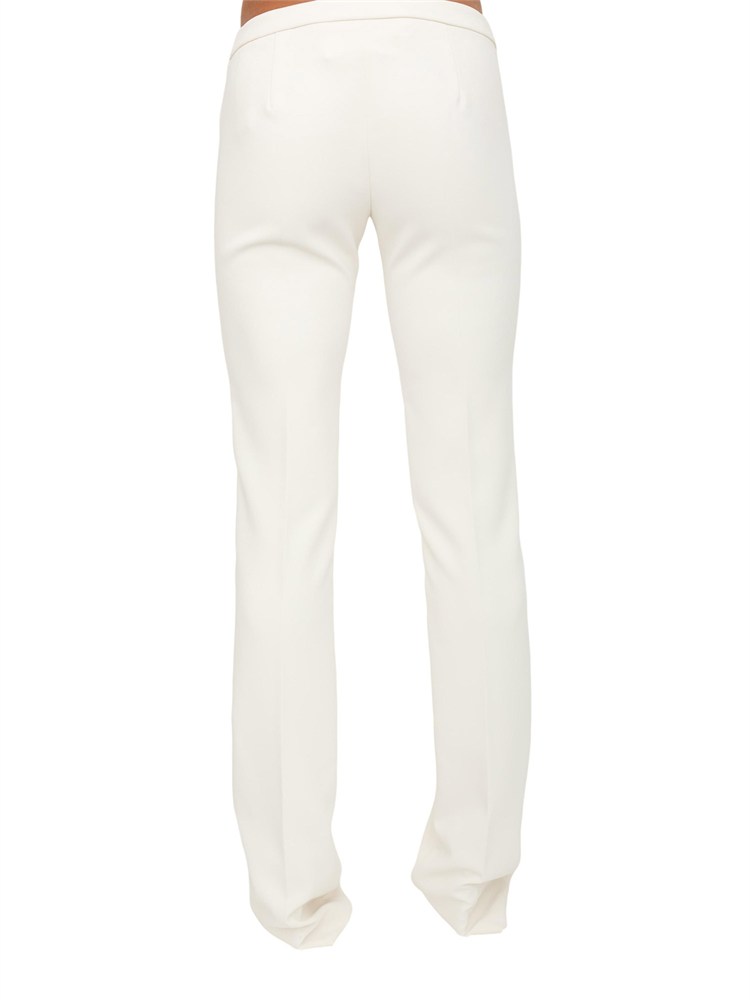Pantaloni Elisabetta Franchi in crêpe bianco panna
