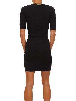 Abito Elisabetta Franchi in maglia nera e catena gioiello in DONNA