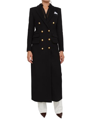 Cappotto Elisabetta Franchi in panno di lana nera modello gendarmerie in DONNA
