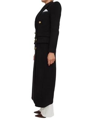 Cappotto Elisabetta Franchi in panno di lana nera modello gendarmerie in DONNA