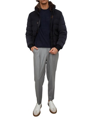 Giubbino Moorer uomo Fantoni in tessuto idrorepellente blu in UOMO