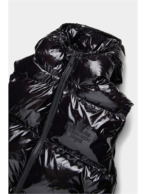 DSQUARED2 JUNIOR Gilet Dsquared2 Kids nero in nylon lucido in BAMBINO