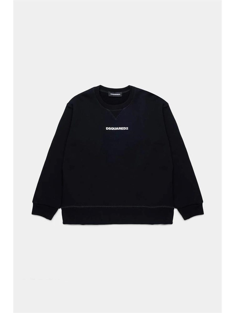 DSQUARED2 JUNIOR Felpa girocollo Dsquared2 Kids nero in cotone