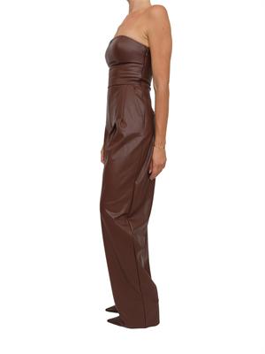 Tuta bustier Elisabetta Franchi con texture nappata marrone in DONNA