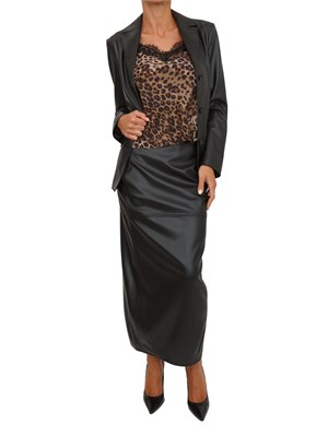 Gonna a tubino Max Mara MM effetto nappa nera in DONNA