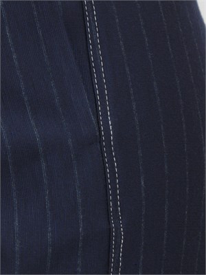 Pantaloni Max Mara MM in drop di lana gessata blu in DONNA