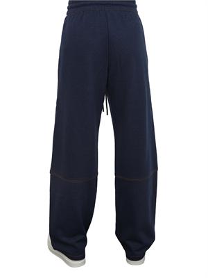 Pantalone tuta Max Mara MM in jersey di cotone blu con cuciture a contrasto in DONNA